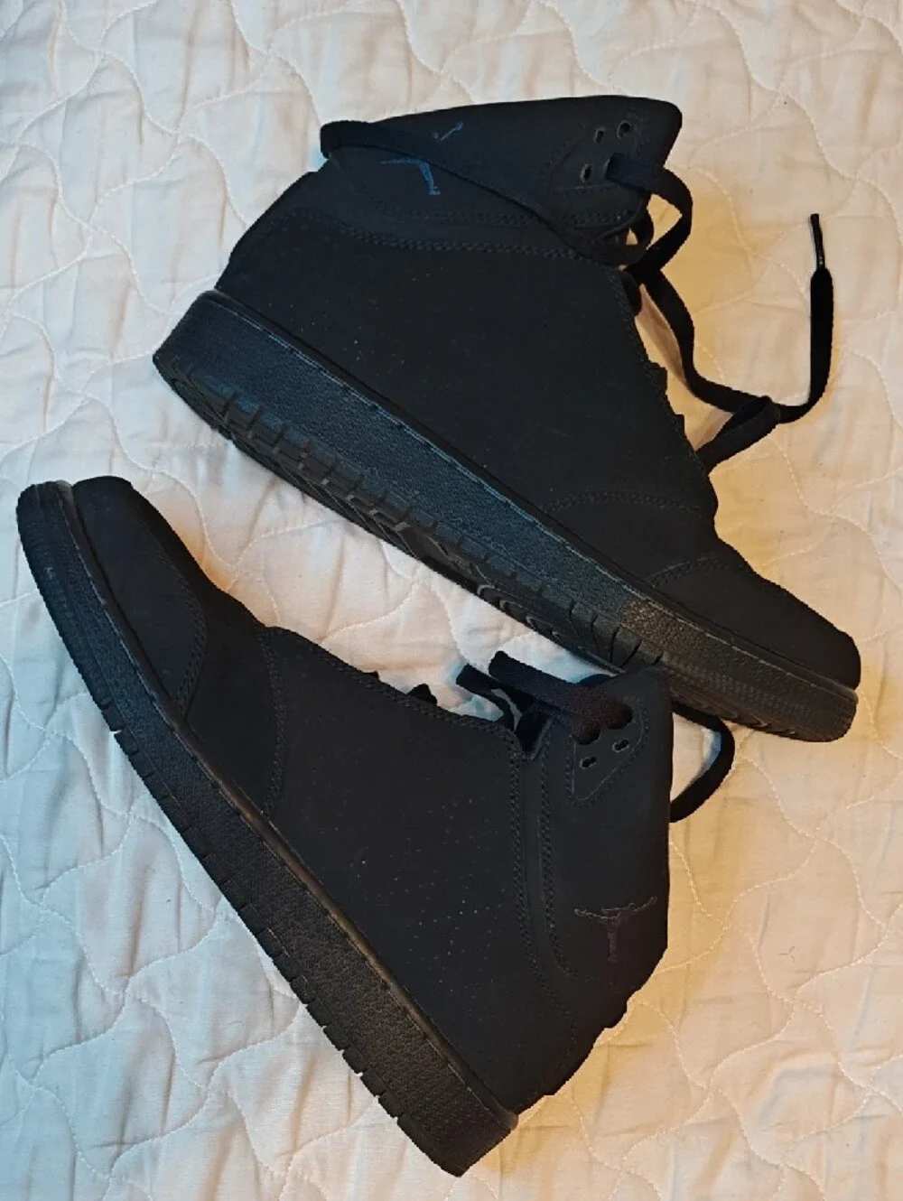 Jordan Black Mid-Top Sneakers with Subtle Jumpman Accent